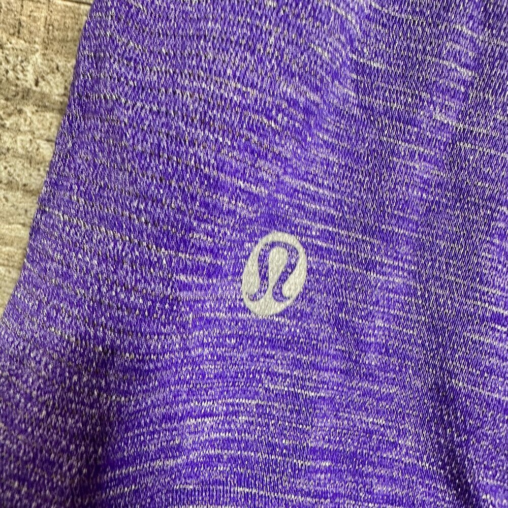Lululemon Purple Rest Less Heathered Bruised Berry Wee Stripe cinched tank 4 - Picture 9 of 11